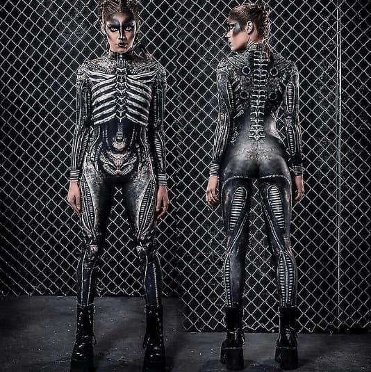 Naisten Halloween-asuprinttibody L L