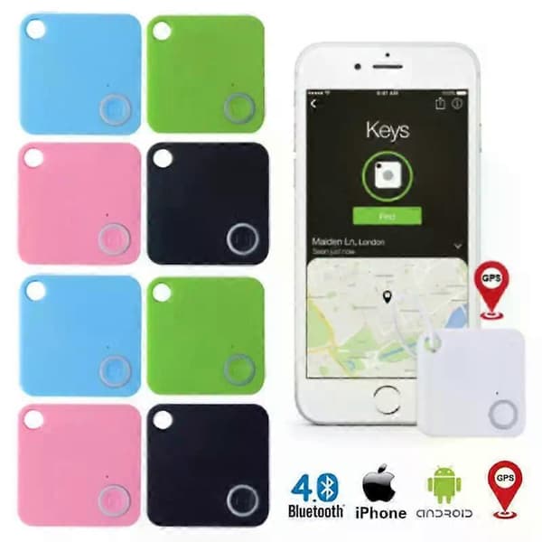 Bluetooth-kompatibel Tile Mate Tracker Nøglefinder Lokalisator Anti-tab Sporing GPS-enhed Bil GPS Tracker Hundehalsbånd Tracker Isearching Black
