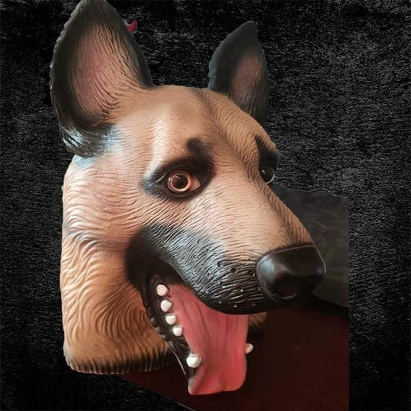 Halloween Kostymefest Latexmaske Dyrehode Tysk Schäferhund