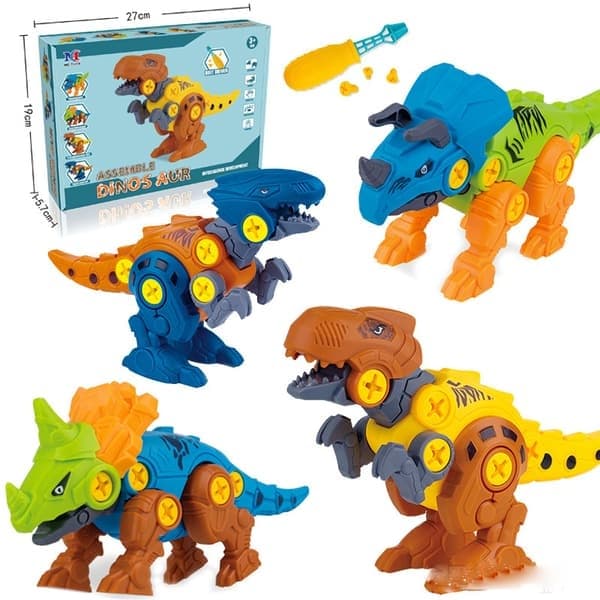 4-pakning DIY dinosaurleker med driller, dinosaurgaver til gutter og jenter 3 4 5 år og oppover