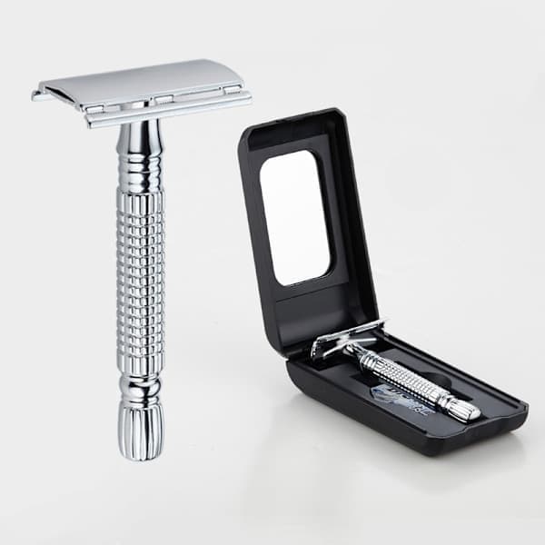 Sikkerhedsbarbermaskine til mænd (4,1 * 9 cm), Dobbeltbladet sikkerhedsbarbermaskine, Rustfrit stål