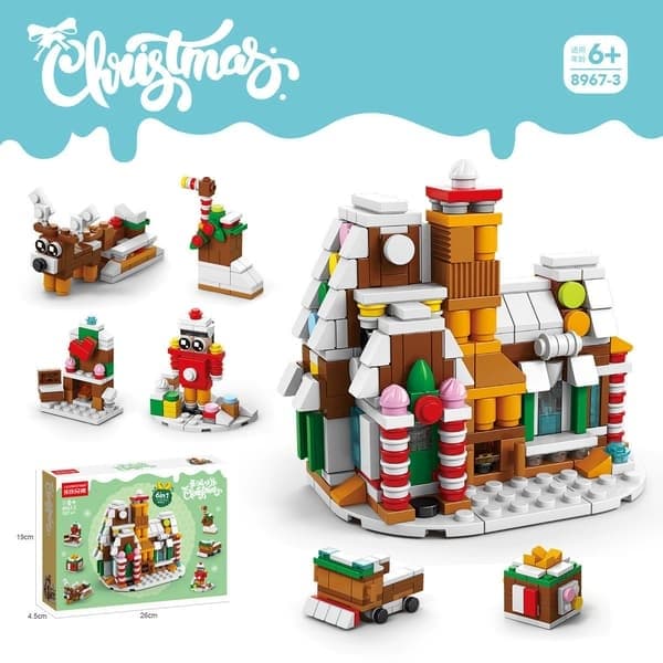 Jultomtens byggklossar julgransfest present barnpussel montera presenter 24 dagar julkalender