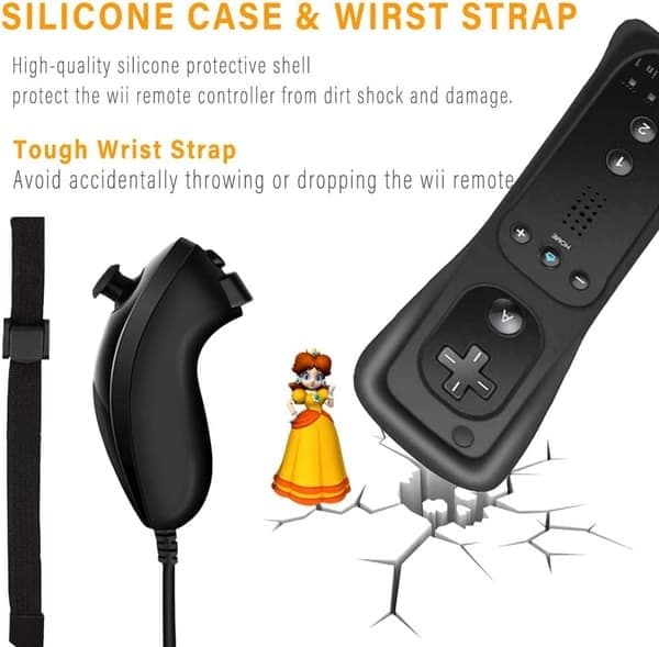 2 st 2-i-1 fjärrkontroll för Wii med Motion Plus och Nunchuck