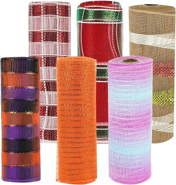 Deco Mesh Bånd, Dekorativt Julebånd, Dekorative Halloween Mesh Ruller til Kranse, Håndværk og Julepynt