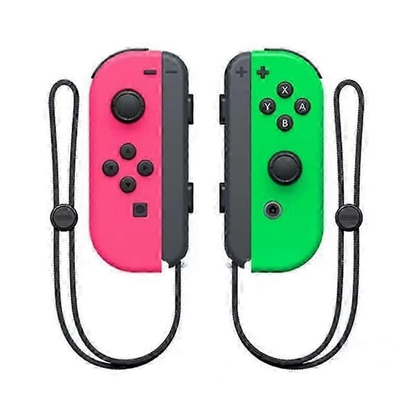 Joycon trådlös handkontroll för Nintendo Switch, stöder väckningsfunktion, vänster höger fjärrkontroller med handledsrem Pink Green