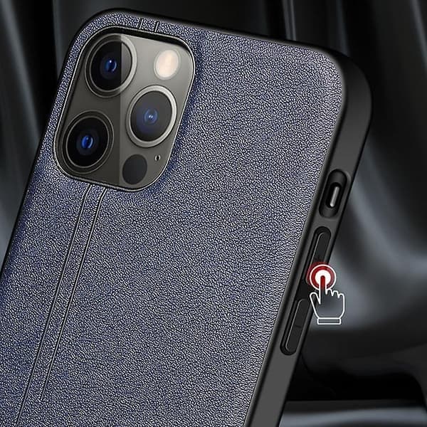 PU-nahkainen sininen kotelo, yhteensopiva iPhone 12 Pron kanssa