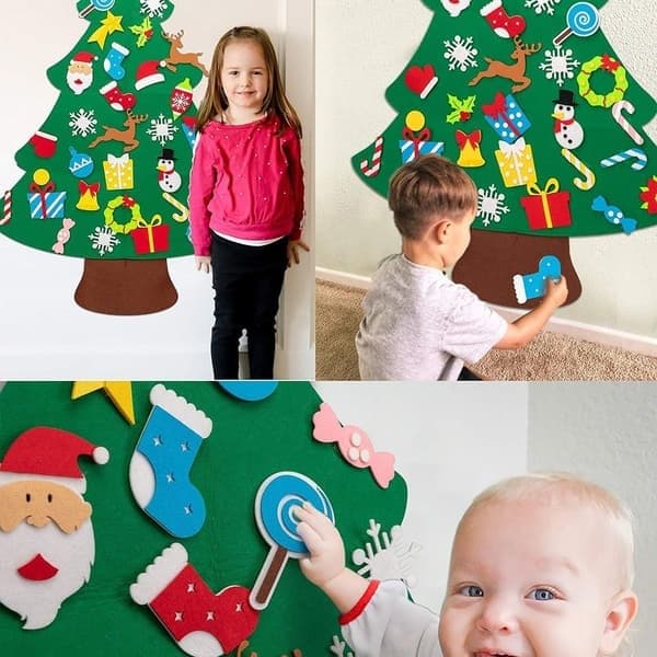 Gör-det-själv-filtjulgransset plus snögubbe-adventskalender