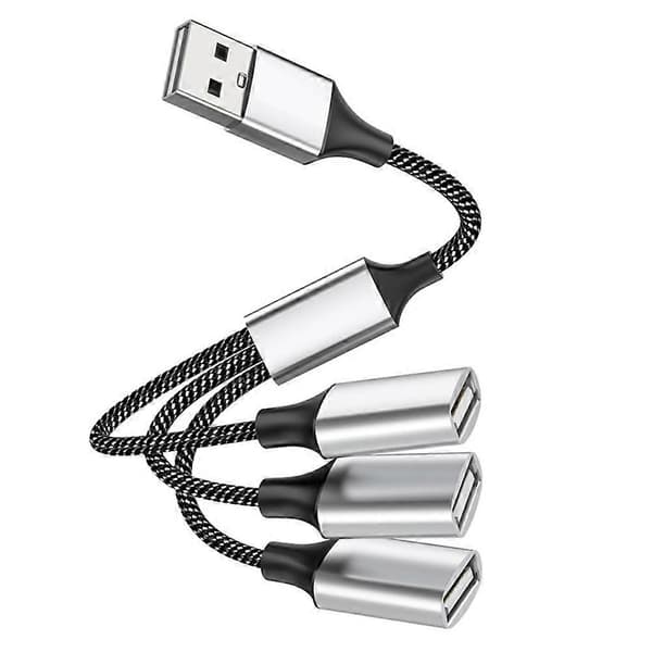 USB til 3 USB 2.0 HUB Dobbel 4-port Multi Splitter Adapter OTG for PC Bærbar Surface Tilbehør USB A Forlengelse Strøm Data USB 3USB