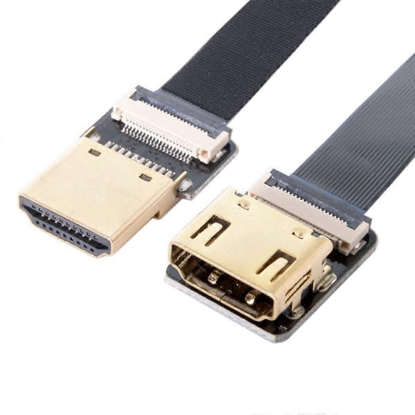 0,2M FPV Lige HDMI Type-A Han til Hun FPC Fladkabel til HDTV Multikopter Luftfotografering