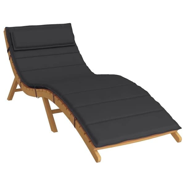 vidaXL Aurinkotuolin pehmuste musta 180x60x4 cm Oxford-kangas musta