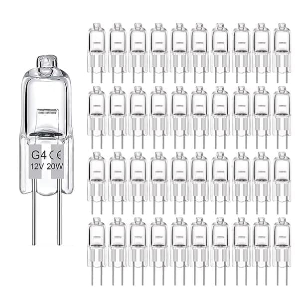 10-pakning G4 halogenpærer 20W 12V - Varmhvit
