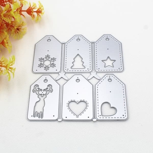 Julklappsetikett Metallskärningsformar Scrapbooking Stencil Stansar Kort Prägling