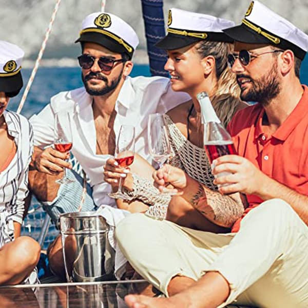 Yachtkaptenshatt Sjömanskaptensdräkt Herr Sjömansmössa Mössa Marinmössa