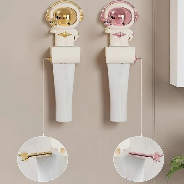 Cosmopress Tube Squeezer, Multifunksjonell tannkremrulleklemmer Pink with moon