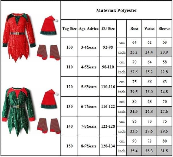 Flicka Pojke Jul Älg Maskerad Julfest Cosplay Kläder red 140cm
