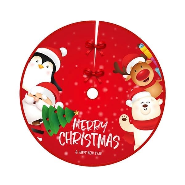 Juletræsmåtte Bunddækken Juletræsmåtte Diameter 90cm Varm Jul Style A