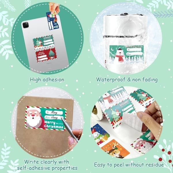 500 st. Julklappsetiketter - Presentetiketter för julklappar - Julklappar för kvinnor män barn - Julpapper - Jul