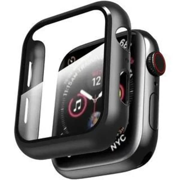 2-pakkaus Apple Watch 38/40/42/44mm näytönsuoja täydellä peitolla, musta 40mm