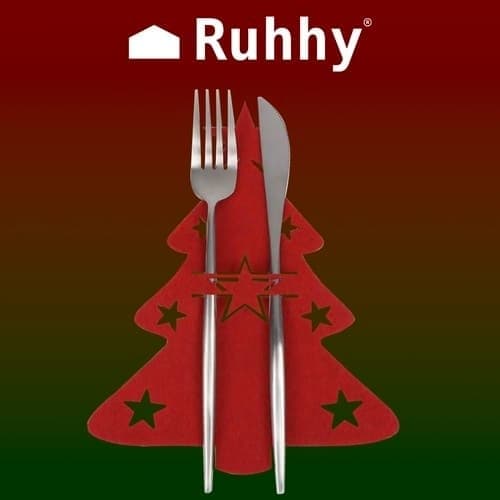 Ruokailuvälinetasku joulu - Ruokailuvälinetasku - 12 kpl