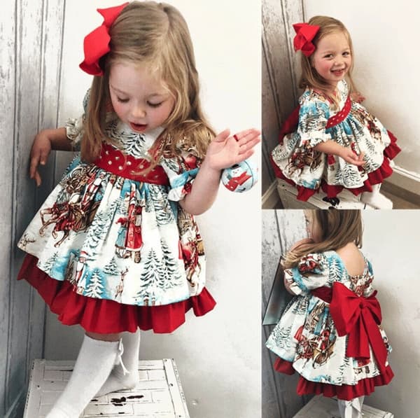 Barn Jul Prinsessklänning Babyflicka 110cm