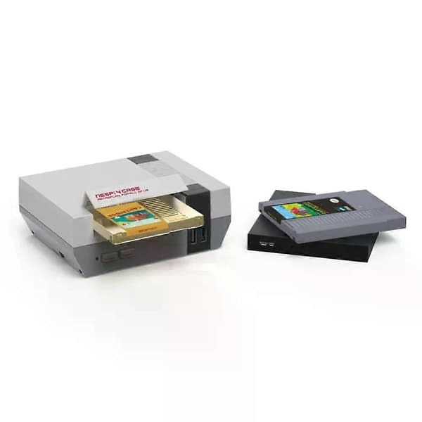 Hårddiskkabinett Bärbar 5 Gbps Retroflag Nes Android TV-spelare Hårddiskkabinett Abs-material För Nespi 4-fodral Raspberry Pi Silver Gray