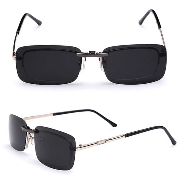 Clip-on solbriller Metal Sølv Spejlglas 37x59mm