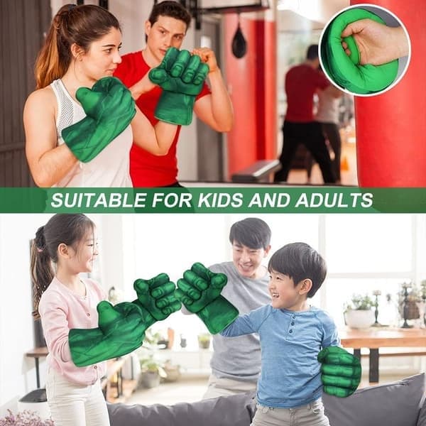 Hulk handskar, 1 par mjuka boxningshandskar Hulk-dräkt plyschhand Fis