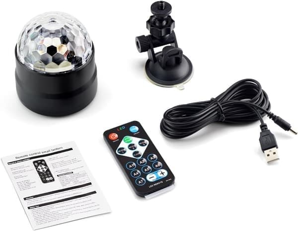 Diskokule Lys Festlys DJ Diskolys, LED Mini Farger Scenelys Lydaktivert Automatisk, Strobelys
