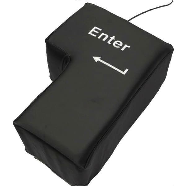 Stor Enter-knapp USB Datorbordsmatta Kreativ Ventil Enter-tangent Handledsdyna (Svart)