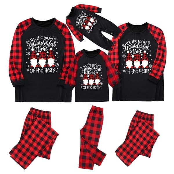 Familjens julpyjamas matchande set jul långärmade sovkläder helg familj mysiga kläder set Kid 14 years