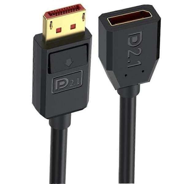50 cm DP2.1 hann til hunn adapterkabel 54 Gbps 16K 30Hz DisplayPort forlengelseskabel