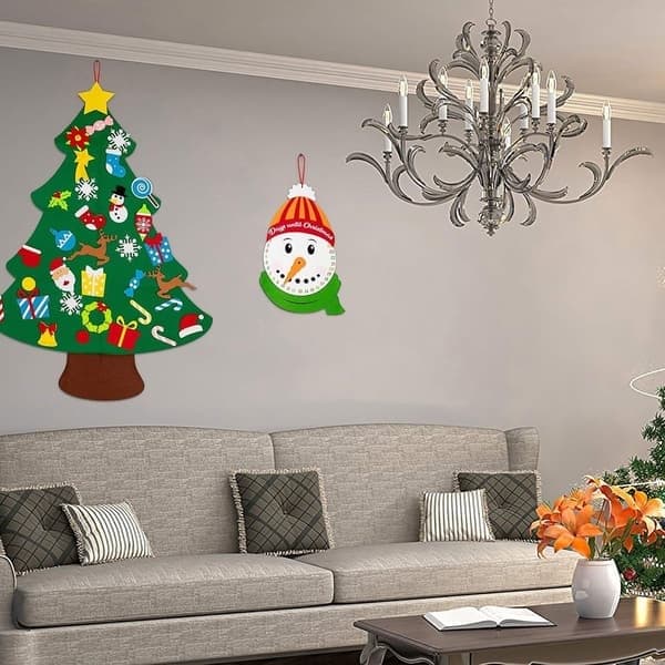Gör-det-själv-filtjulgransset plus snögubbe-adventskalender