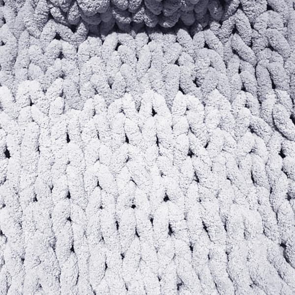 Ullgarn DIY Chenille Garn Super Tykt, 2 cm Garn, for Hekling og Strikking av Tepper, Skjerf, Lue grey