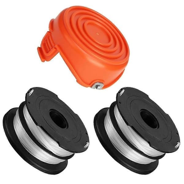 Erstatningsspoler + 1 spoledeksel for Black & Decker GH750/GH710/GH700 gressklipper, DF-065-BKP/RC-
