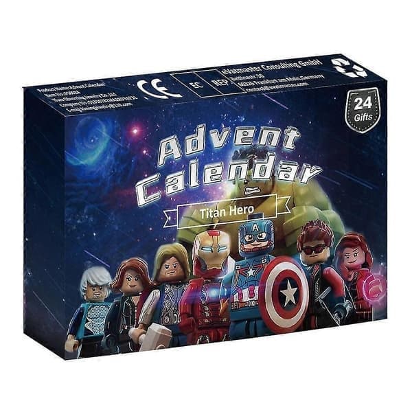 Julekalender med 24 rum - Nedtælling Avengers Legetøjs Overraskelsesboks, Superhelte Julegave til Børn