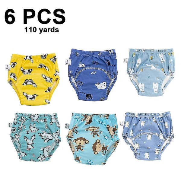Unisex återanvändbara potträningsbyxor i bomull som andas, 6-pack 110 style 2