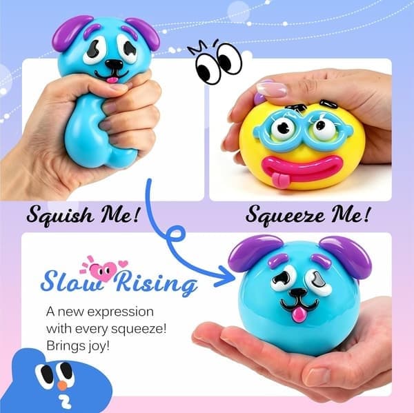 Smushers Squishy-Curiosities Smushers Koiran kasvojen Squishy Yellow
