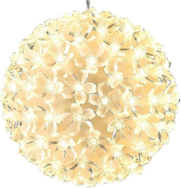 100 LED lyskæde Kuglelys kugle Varm hvid Julepynt Kugle julelys Jul Ca. 15 cm
