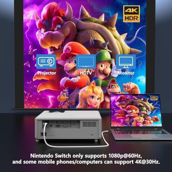 USB C till HDMI-kabel för Nintendo Switch/OLED, 3 i 1-kabel med