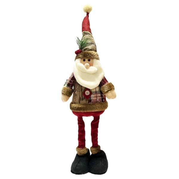 Jul Retro Snøfnugg Rutete Stoff Plug-in Dukke Hotell Kjøpesenter Julepynt Old man