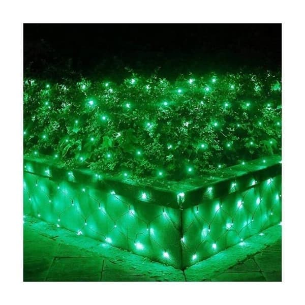 192 LED-nettlys 3M x 2M 8 moduser Vanntett for jule- og hagedekorasjon Grønn