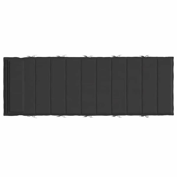 vidaXL Aurinkotuolin pehmuste musta 180x60x4 cm Oxford-kangas musta