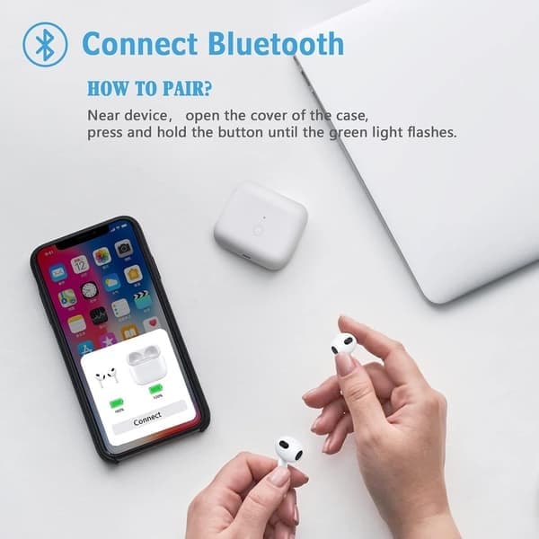 Trådløst ladeetui-erstatning kompatibel med AirPods 3. generasjons ladeetui