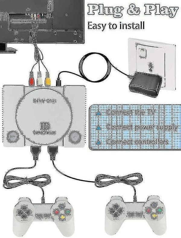 Spillkonsoll Innebygd 600 Spill Klassisk Videospillkonsoll Plug And Play Konsoll