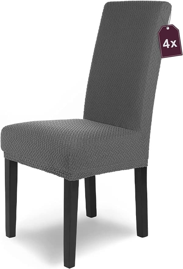 4-delt elastisk flanell stolovertrekk / antrasitt / gyngestol