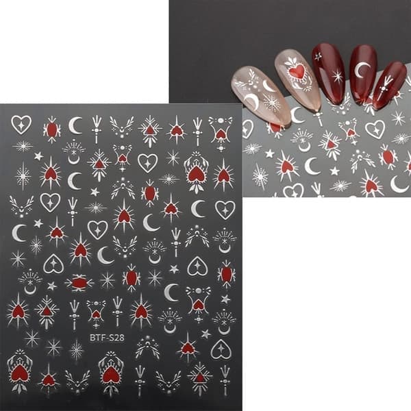 Ark Måne Stjerne Neglekunst Klistremerker Dekaler Selvklebende Pegatinas Uñas Sol Neglematerialer Neglekunst Design Dekorasjon Tilbehør