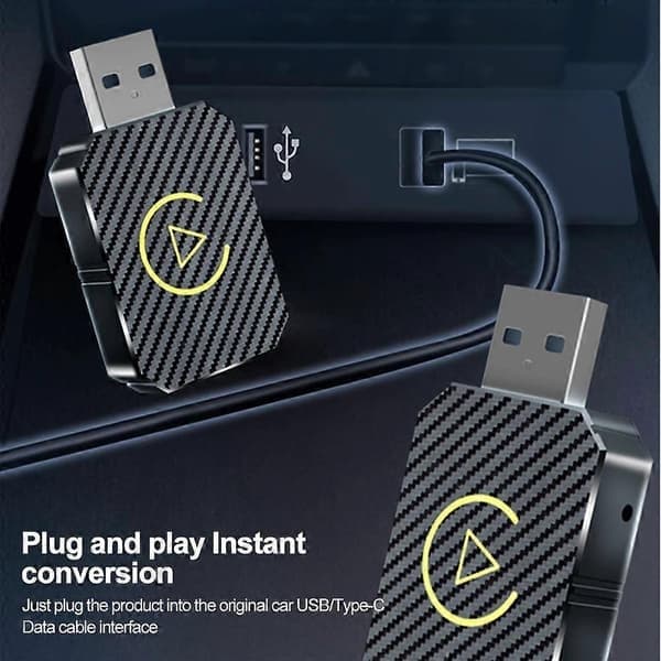 2-i-1 Trådløs CarPlay-adapter Android Auto Trådløs Adapter Smart Mini Box USB Dongle Plug and Play WiFi Hurtig Forbindelse