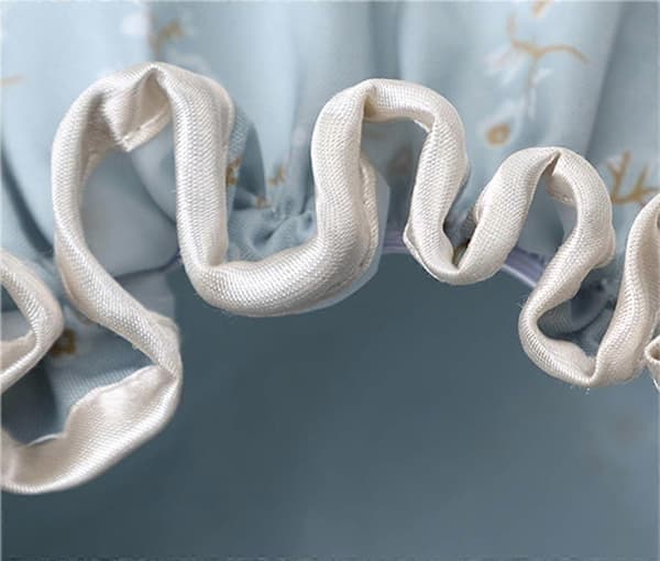 Duschmössor Kvinnor Dubbla Lager Duschmössa Vattentät Elastisk Badmössa Med Blommönster för Kvinnor Dusch Spa Salong