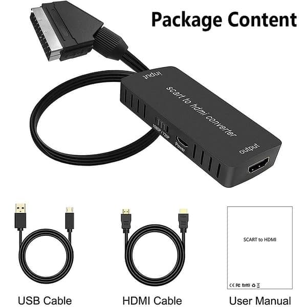 Omformer SCART til HDMI Video Audio Adapter
