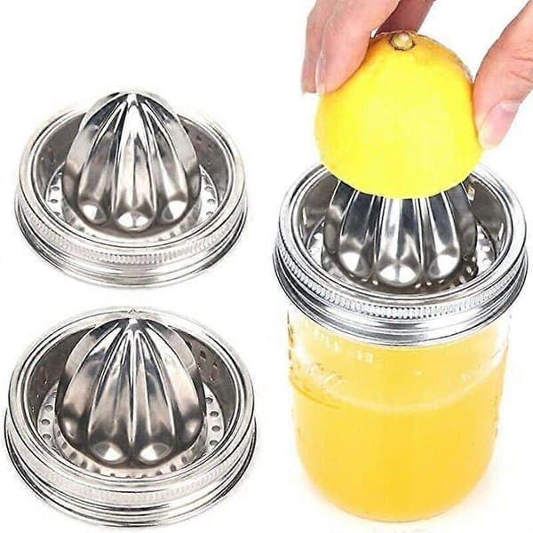 Til Mason Jar Juicer Låg, Juicing Tilbehør, 304 Rustfrit Stål Håndjuicer